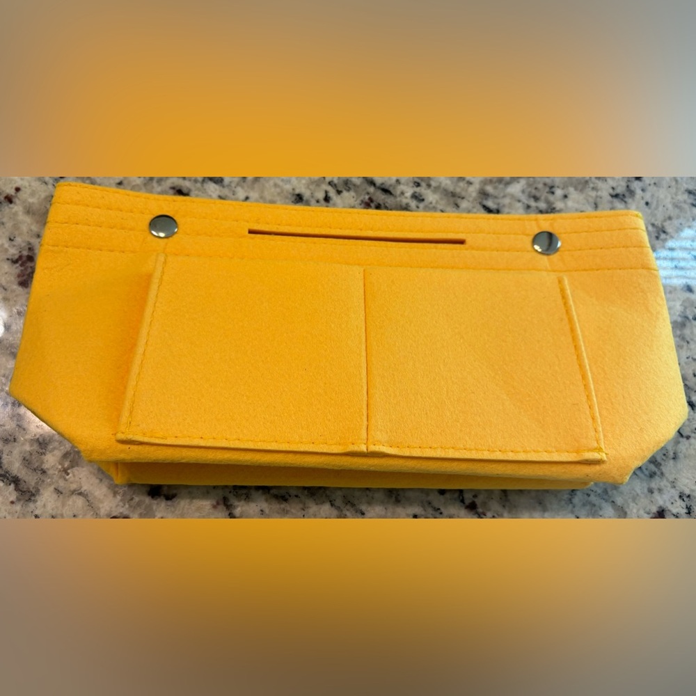 Yellow felt bag organizer- brand new